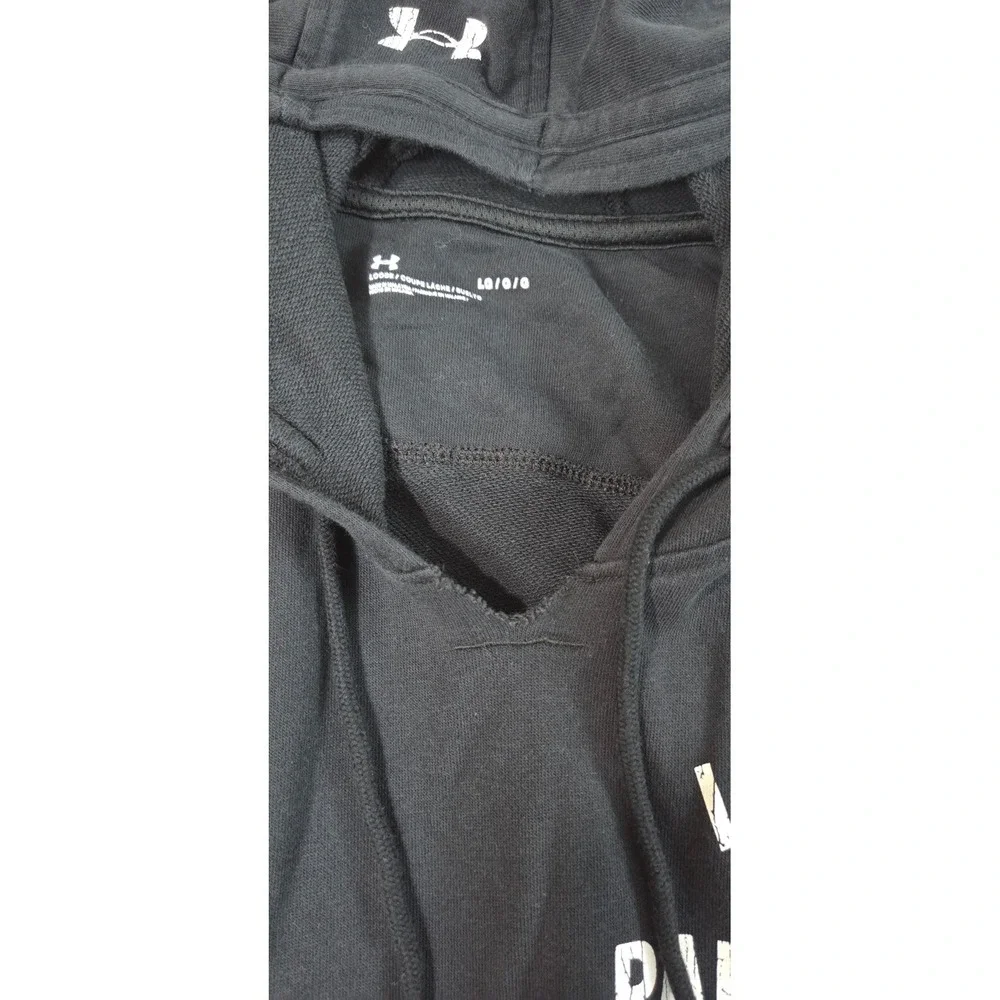 Under Armour iron lradise hoodie Mens size Large Black sleeveless gym workout